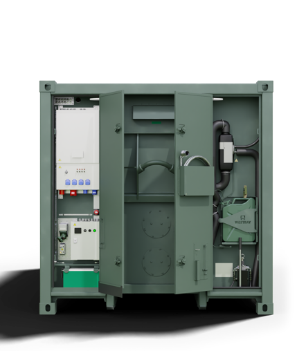 Base Container, Front View Open Cabinets, Westbay Defence & Government